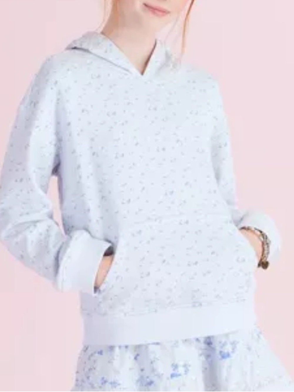 Girls' Sophia Everblooming Rosettes Ditsy French Terry Hooded Sweatshirt -